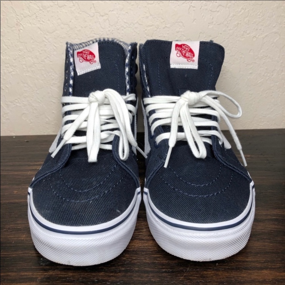 Vans Sk8 Hi Blue & Plaid/Flannel Inside